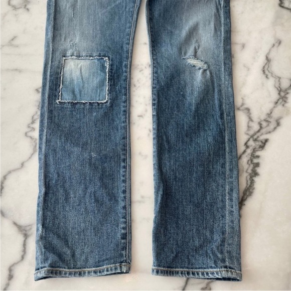 Goldsign Stevie Denim Patchwork high rise straight leg jeans - Picture 5 of 15